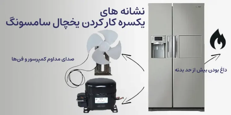 نشانه های یکسره کار کردن یخچال سامسونگ